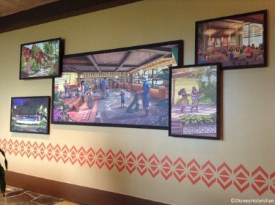 Polynesian refurbishment second floor concept art on construction walls